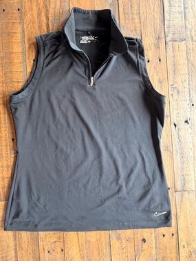 Nike Golf Dri-FIT Sleeveless 1/4 Zip Top Black Size M Womens Athletic